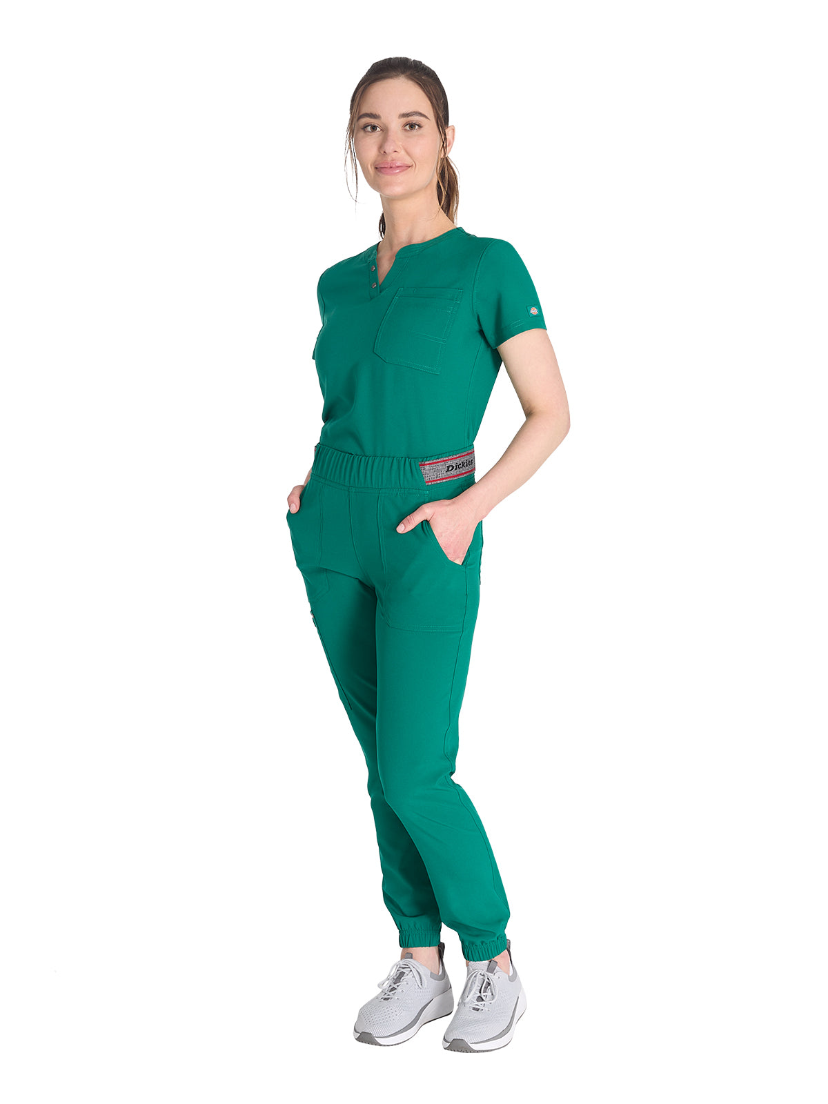 Women's 5-Pocket Tapered Leg Scrub Pant - DK221 - Hunter Green