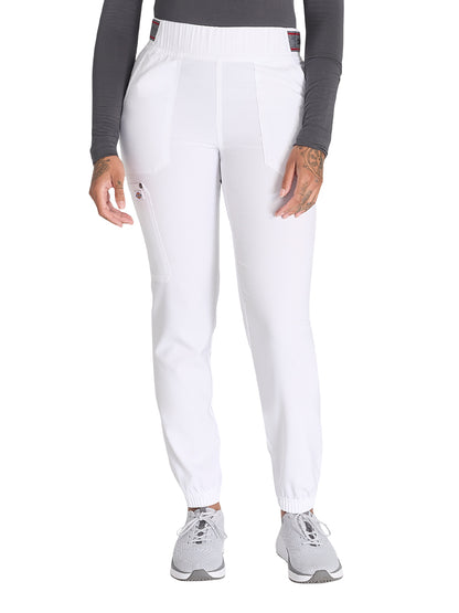 Women's 5-Pocket Tapered Leg Scrub Pant - DK221 - White