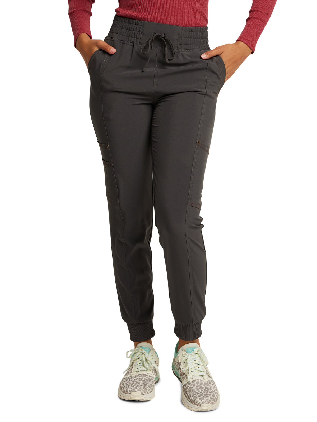 Women's 7-Pocket Mid Rise Jogger Pant - DK247 - Pewter