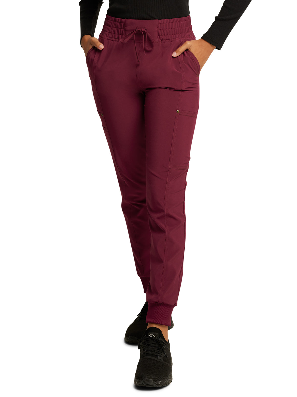 Women's 7-Pocket Mid Rise Jogger Pant - DK247 - Wine