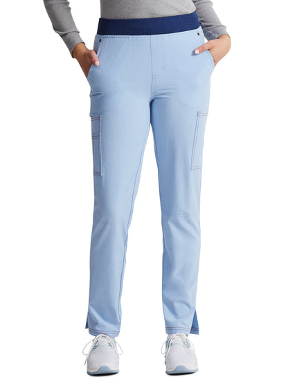 Women's 7-Pocket Mid Rise Tapered Leg Pant - DK248 - Light Chambray