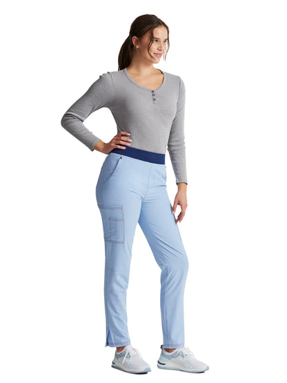 Women's 7-Pocket Mid Rise Tapered Leg Pant - DK248 - Light Chambray