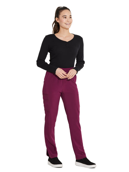 Women's 7-Pocket Mid Rise Tapered Leg Pant - DK248 - Wine