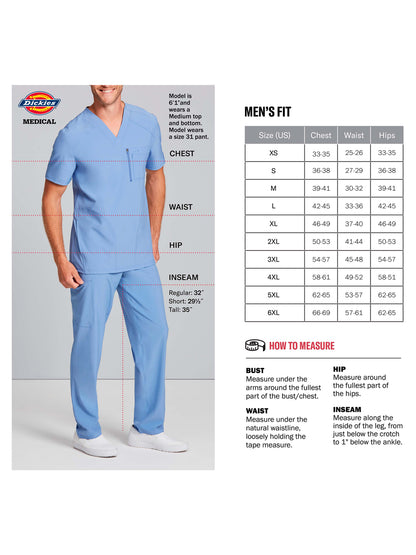 Men's 6-Pocket Straight Leg Scrub Pant - DK270 - Royal