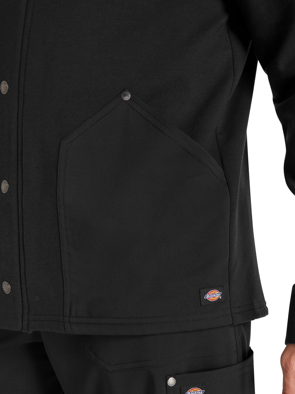 Men's 3-Pocket Zip Front Fleece Jacket - DK318 - Black