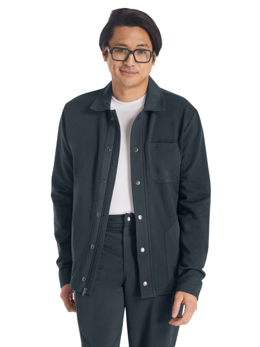 Men's 3-Pocket Zip Front Fleece Jacket - DK318 - Pewter