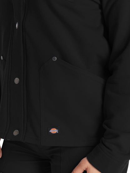 Women's 3-Pocket Zip Front Fleece Jacket - DK319 - Black