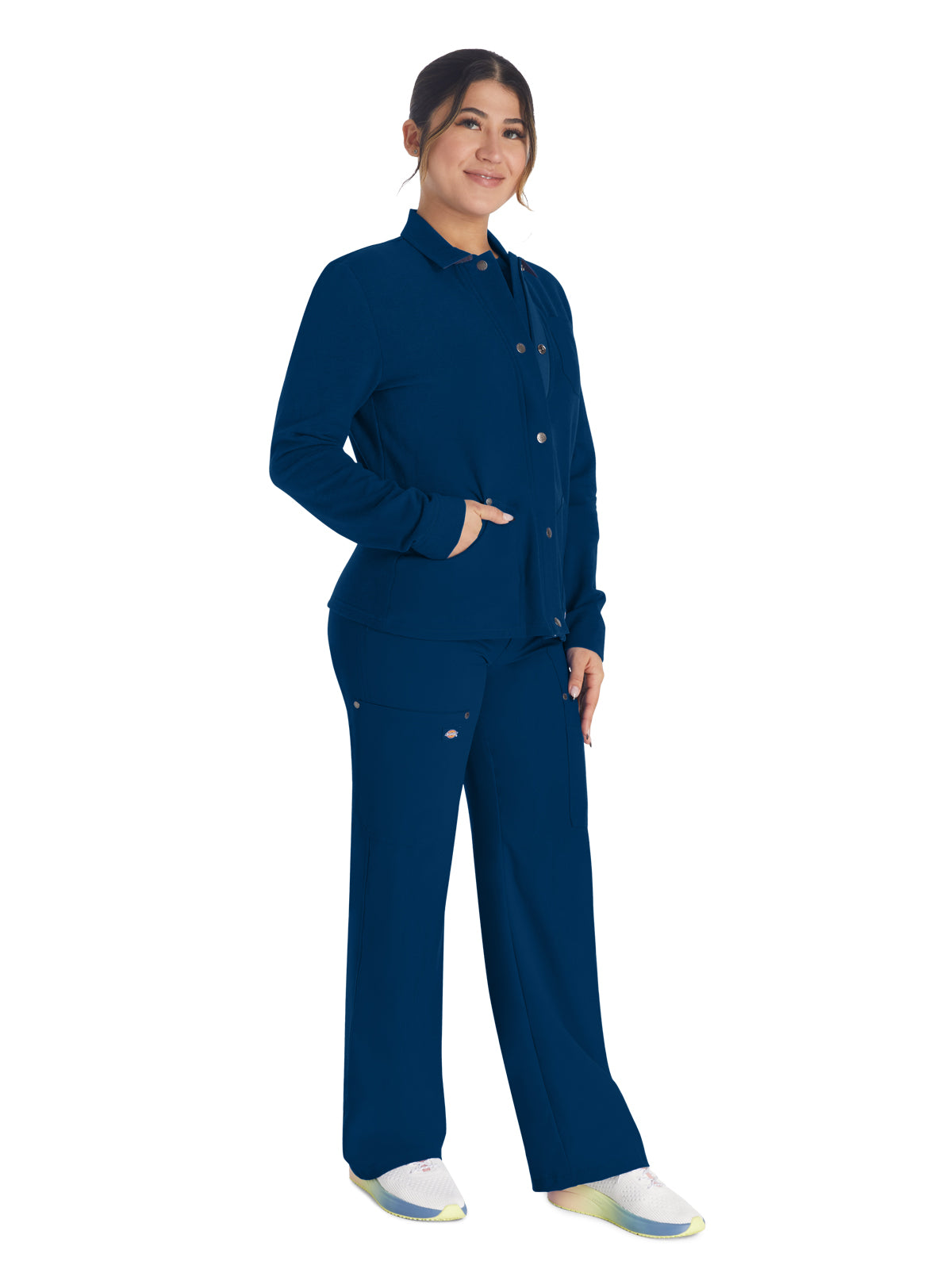 Women's 3-Pocket Zip Front Fleece Jacket - DK319 - Navy