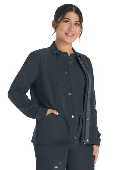 Women's 3-Pocket Zip Front Fleece Jacket - DK319 - Pewter
