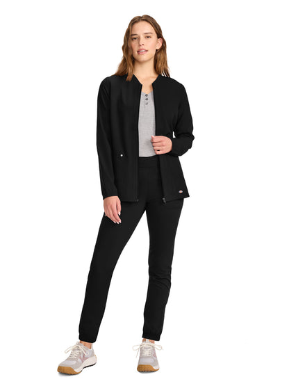 Women's 2-Pocket Front-Zip Jacket - DK322 - Black