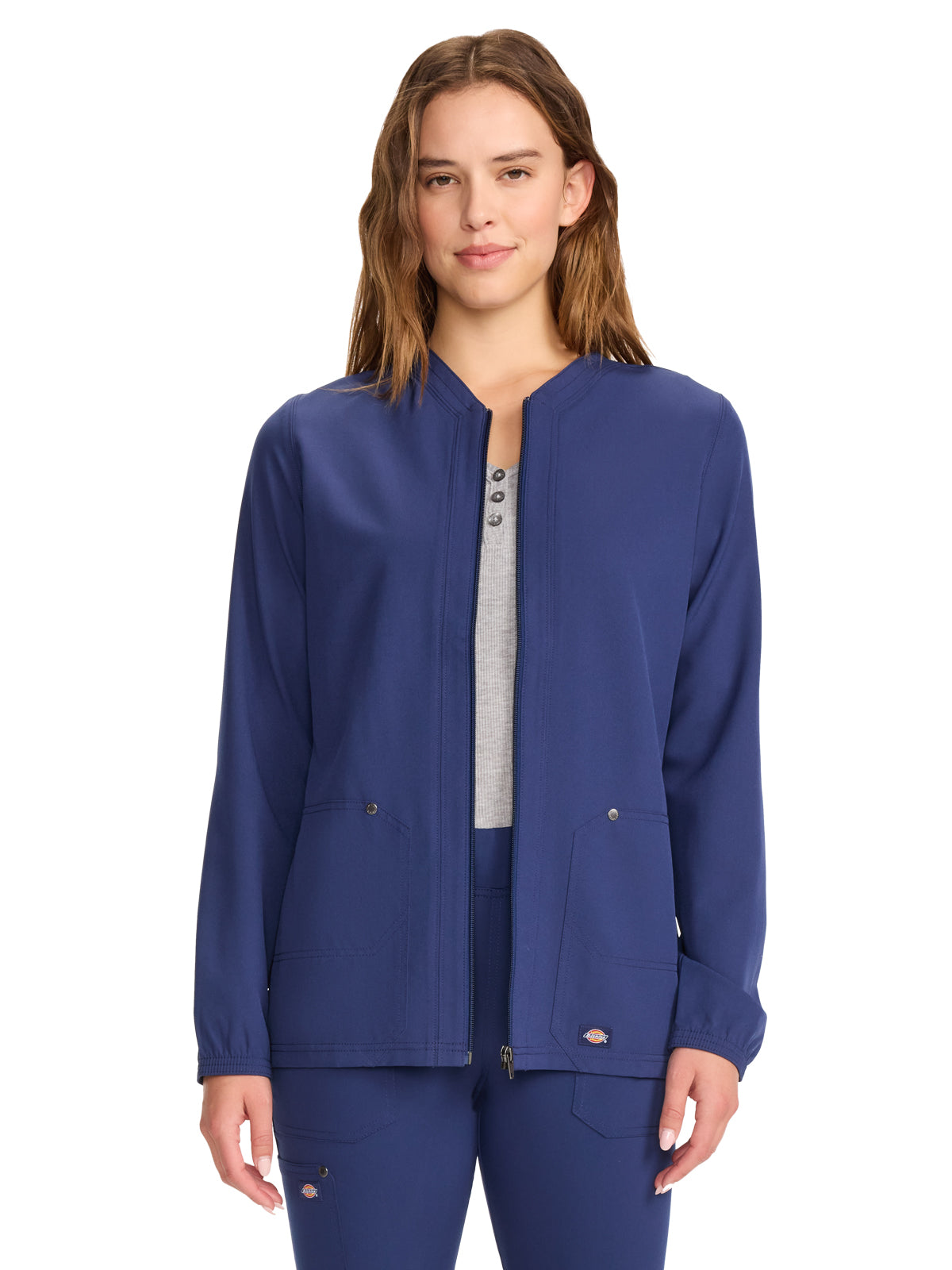 Women's 2-Pocket Front-Zip Jacket - DK322 - Navy