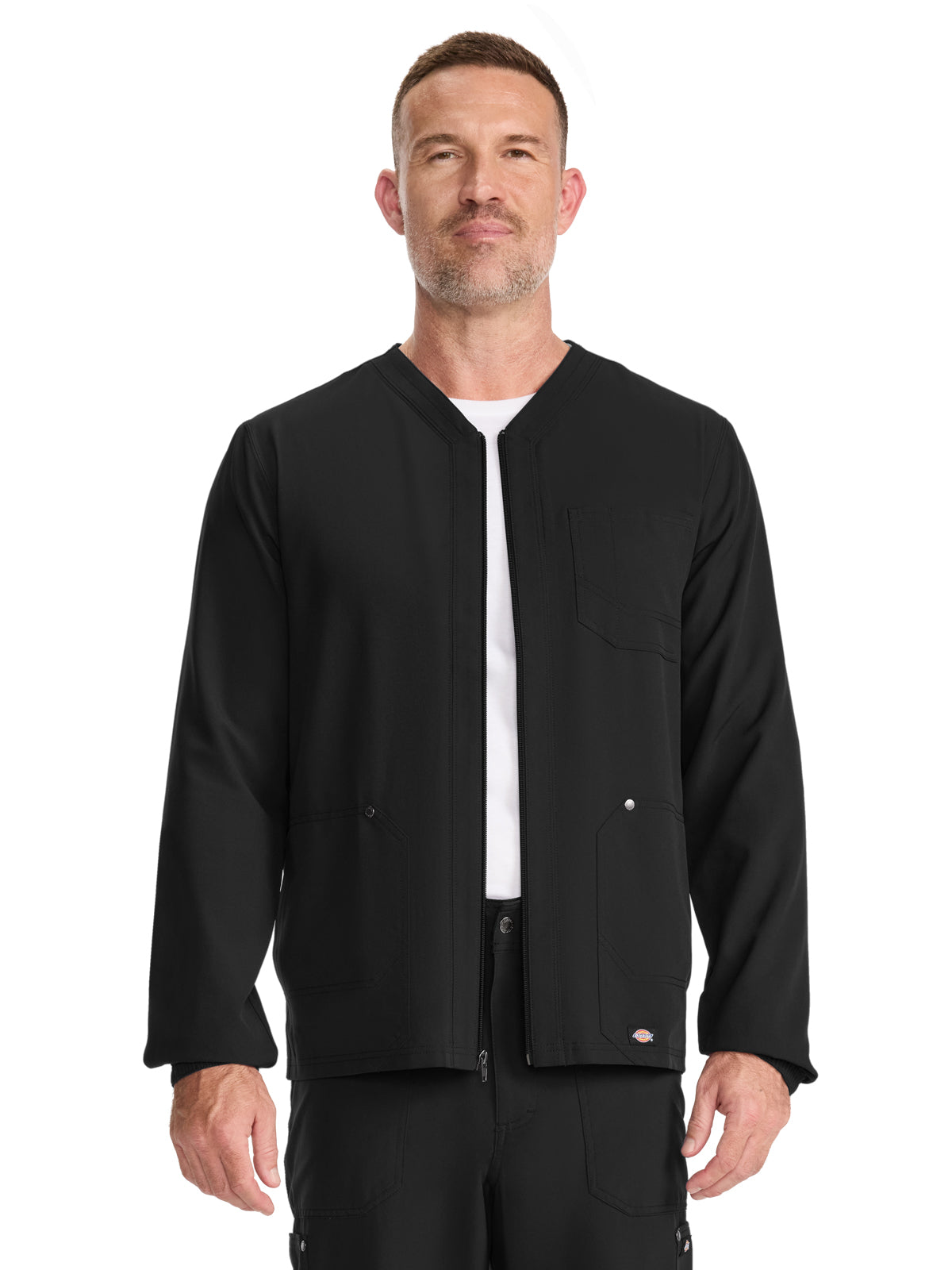 Men's 3-Pocket Front-Zip Jacket - DK323 - Black