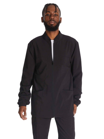 Men's 3-Pocket Zip Front Jacket - DK342 - Black