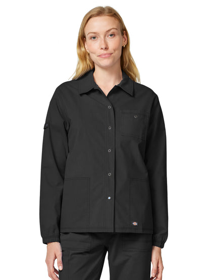 Women's 3-Pocket Snap Front Jacket - DK343 - Black
