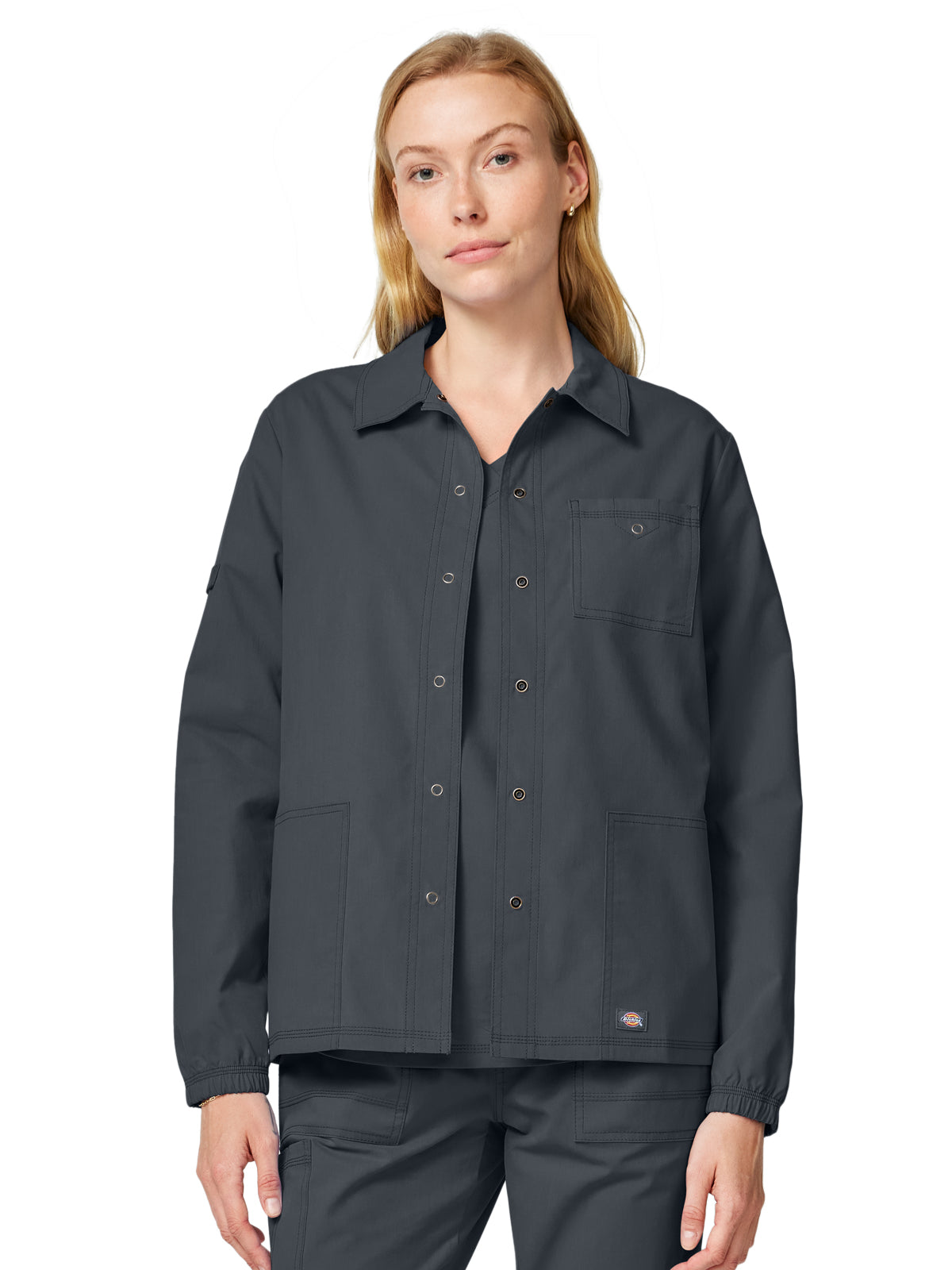 Women's 3-Pocket Snap Front Jacket - DK343 - Pewter