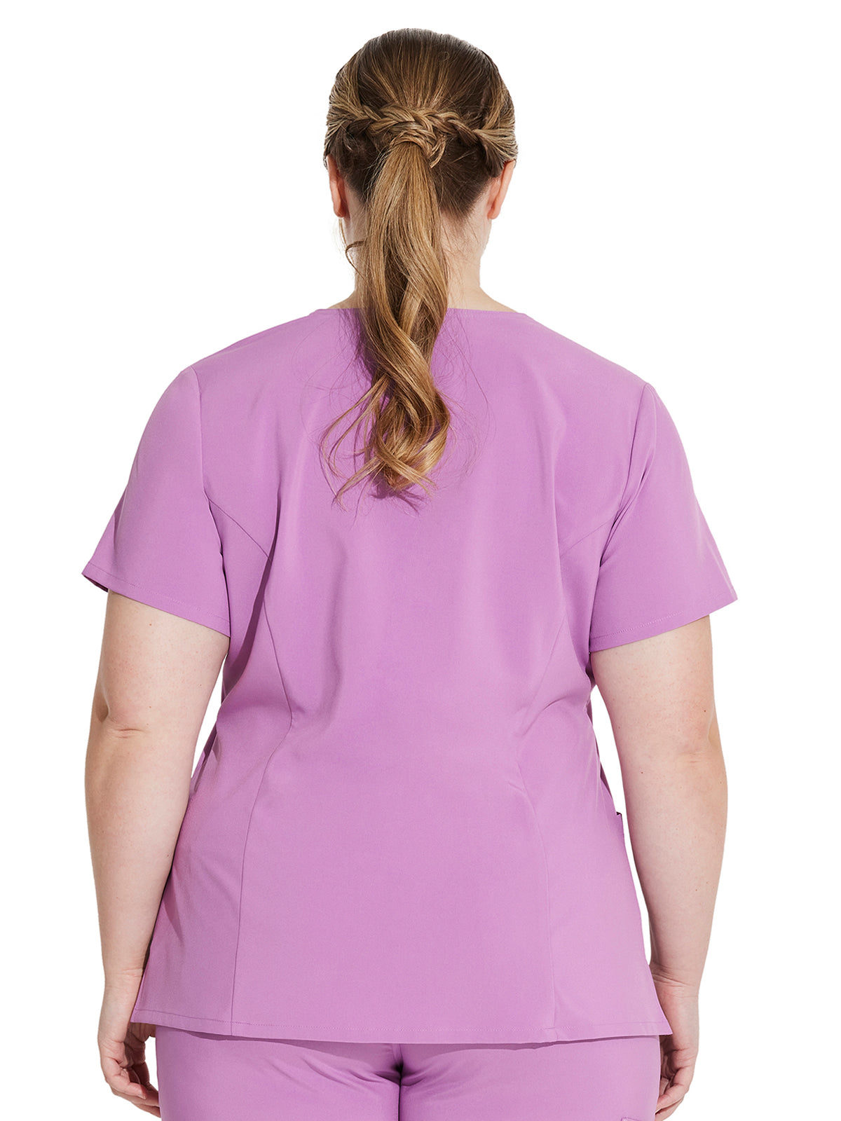 Women's 2-Pocket Contemporary V-Neck Scrub Top - DK615 - Orchid Frost