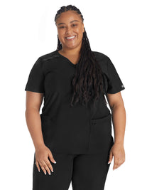 Women's 2-Pocket Contemporary Top - DK625 - Black