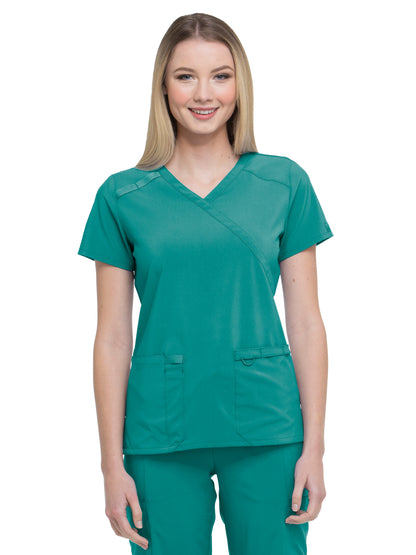 Women's 2-Pocket Contemporary Top - DK625 - Teal Blue
