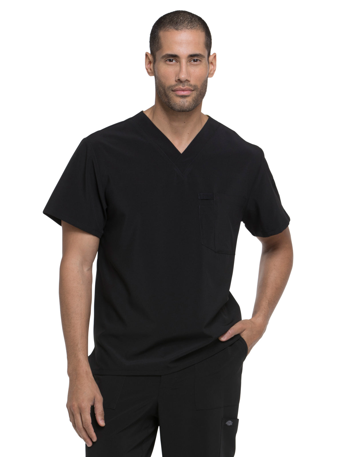 Men's 1-Pocket Tuckable V-Neck Top - DK635 - Black