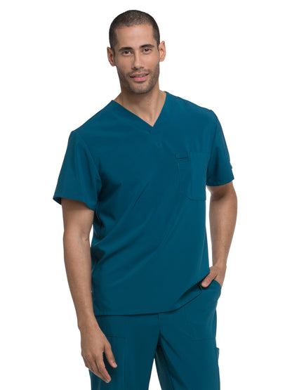 Men's 1-Pocket Tuckable V-Neck Top - DK635 - Caribbean Blue