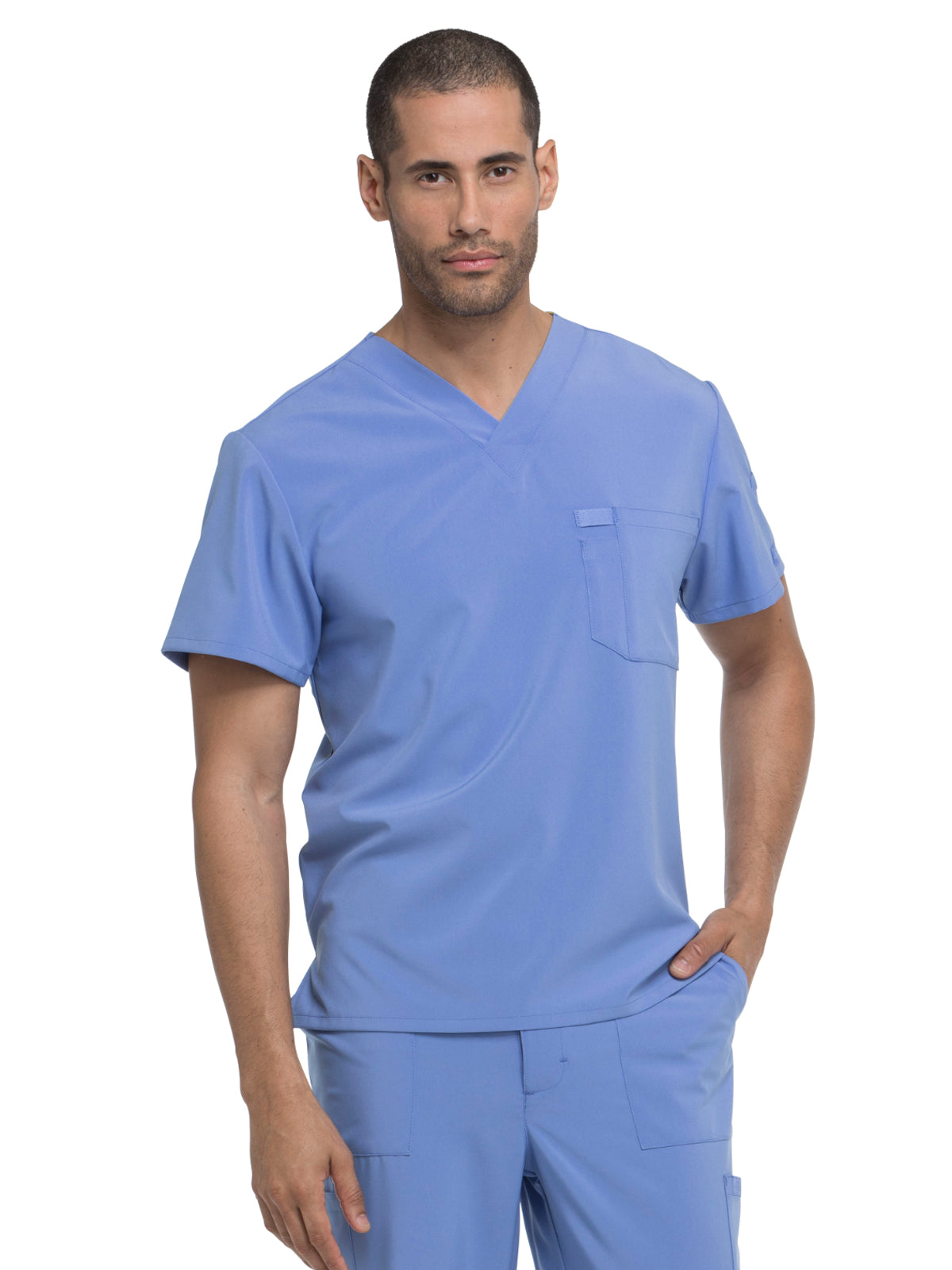 Men's 1-Pocket Tuckable V-Neck Top - DK635 - Ciel