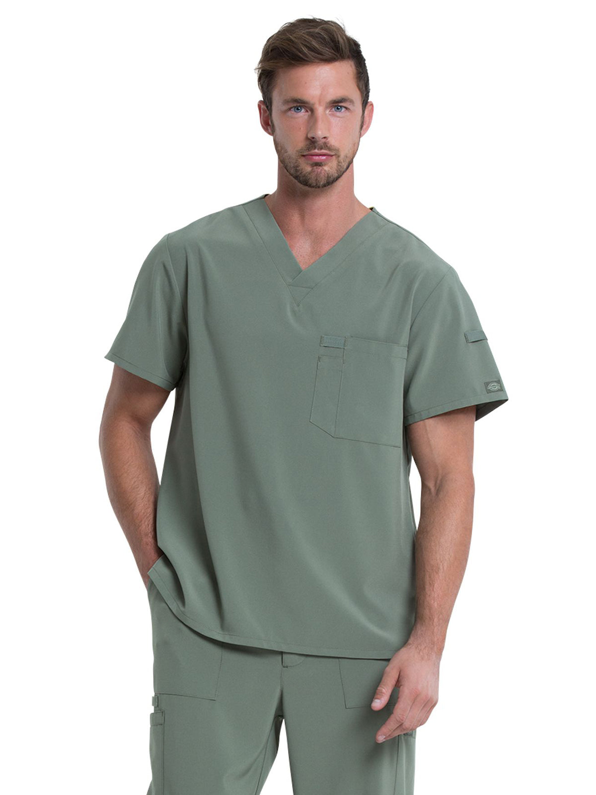 Men's 1-Pocket Tuckable V-Neck Top - DK635 - Olive