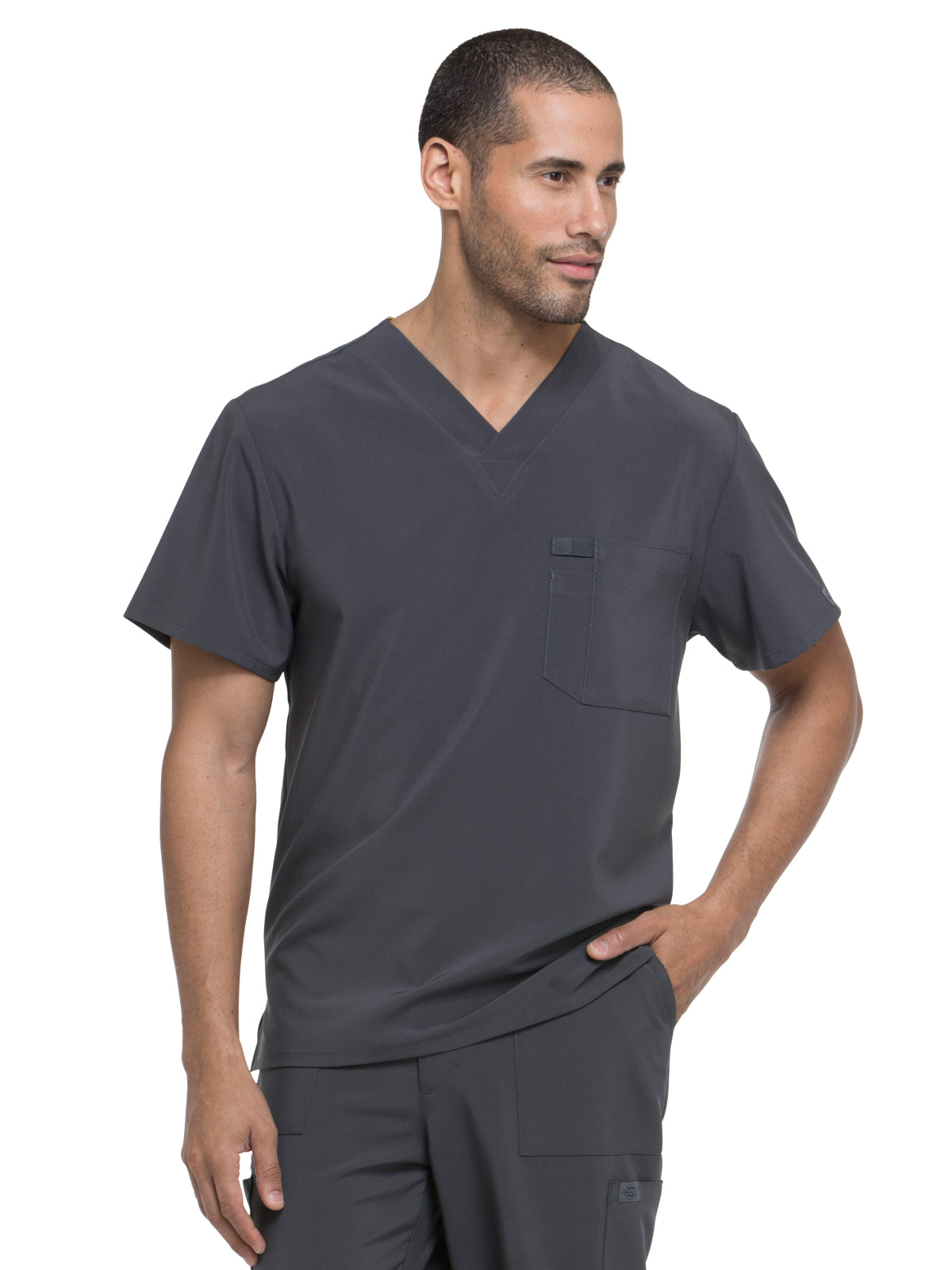 Men's 1-Pocket Tuckable V-Neck Top - DK635 - Pewter