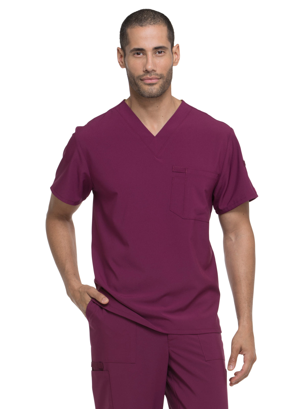 Men's 1-Pocket Tuckable V-Neck Top - DK635 - Wine