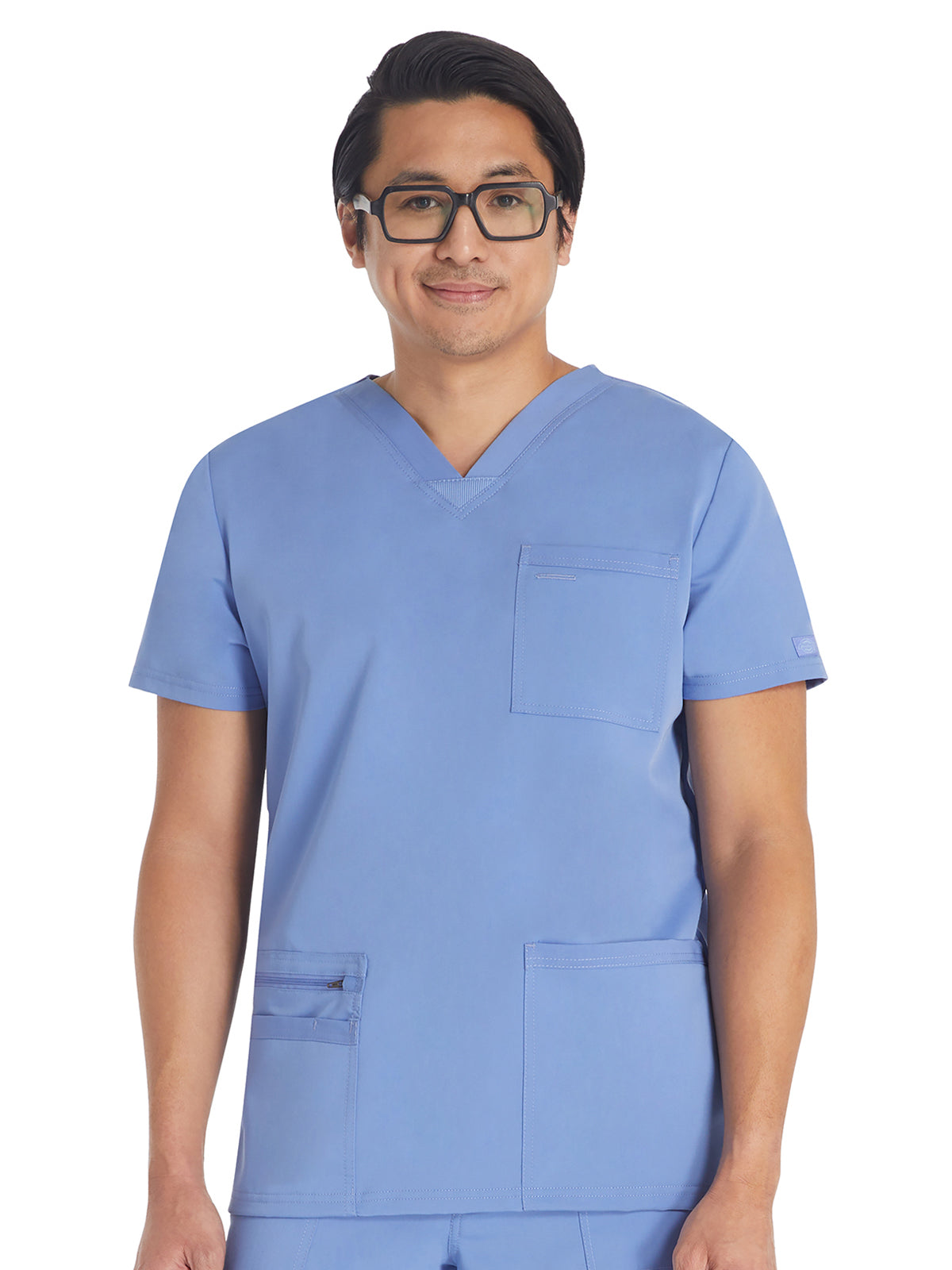 Men's 4-Pocket V-Neck Top - DK672 - Ciel