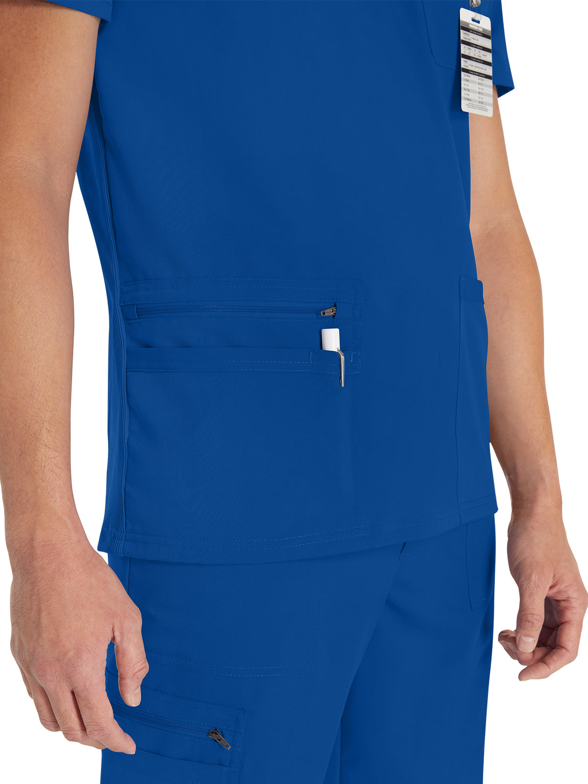 Men's 4-Pocket V-Neck Scrub Top - DK672 - Galaxy Blue