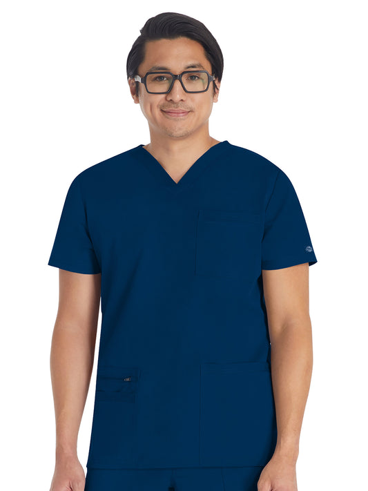 Men's 4-Pocket V-Neck Top - DK672 - Navy