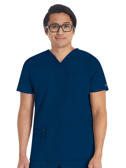 Men's 4-Pocket V-Neck Top - DK672 - Navy