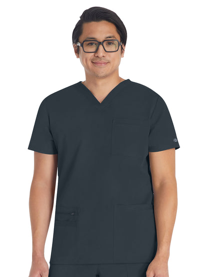 Men's 4-Pocket V-Neck Top - DK672 - Pewter