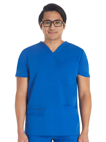 Men's 4-Pocket V-Neck Top - DK672 - Royal