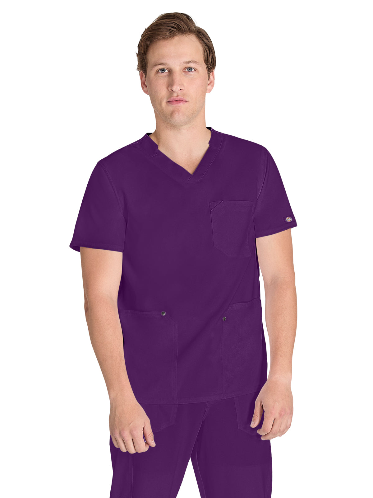 Men's 3-Pocket V-Neck Top - DK677 - Eggplant