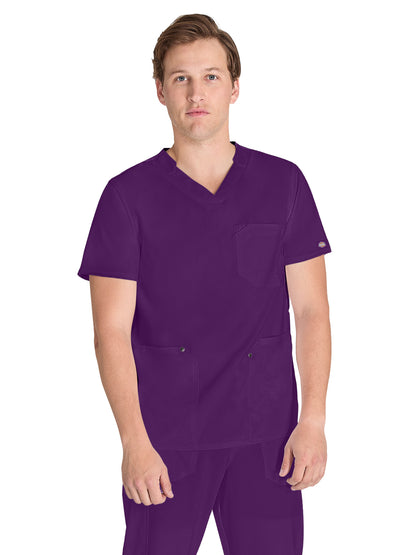 Men's 3-Pocket V-Neck Top - DK677 - Eggplant