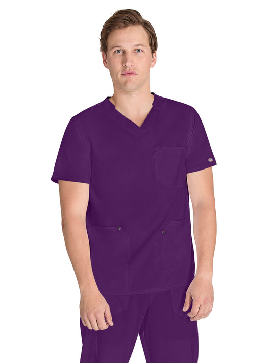 Men's 3-Pocket V-Neck Top - DK677 - Eggplant