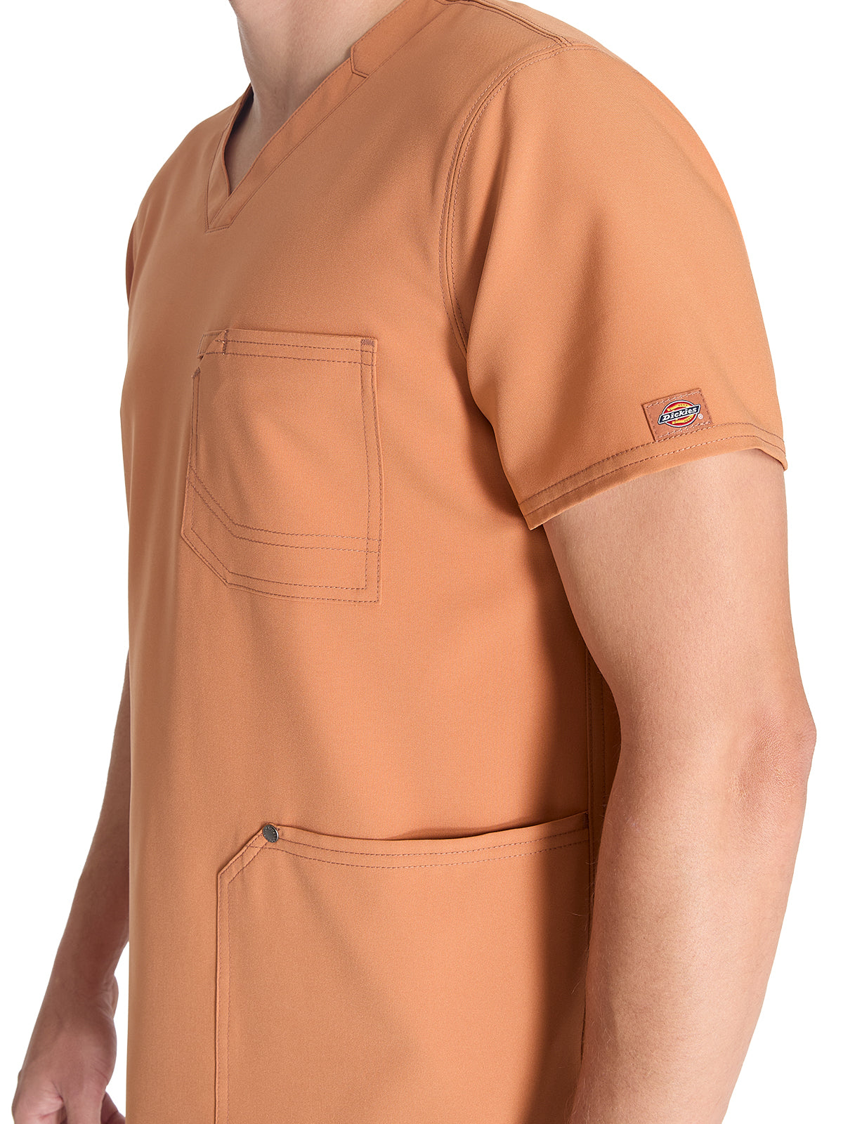 Men's 3-Pocket V-Neck Scrub Top - DK677 - Ginger Glow