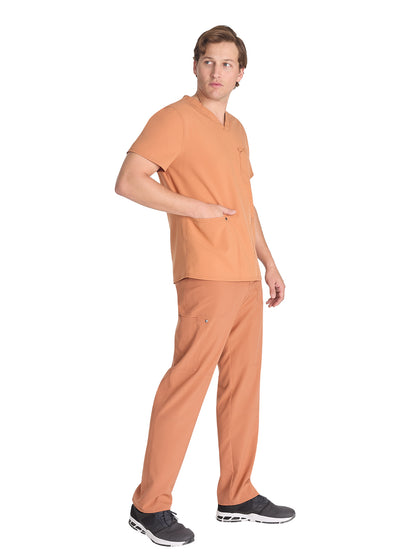 Men's 3-Pocket V-Neck Scrub Top - DK677 - Ginger Glow