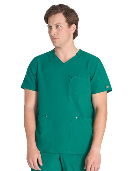 Men's 3-Pocket V-Neck Scrub Top - DK677 - Hunter Green