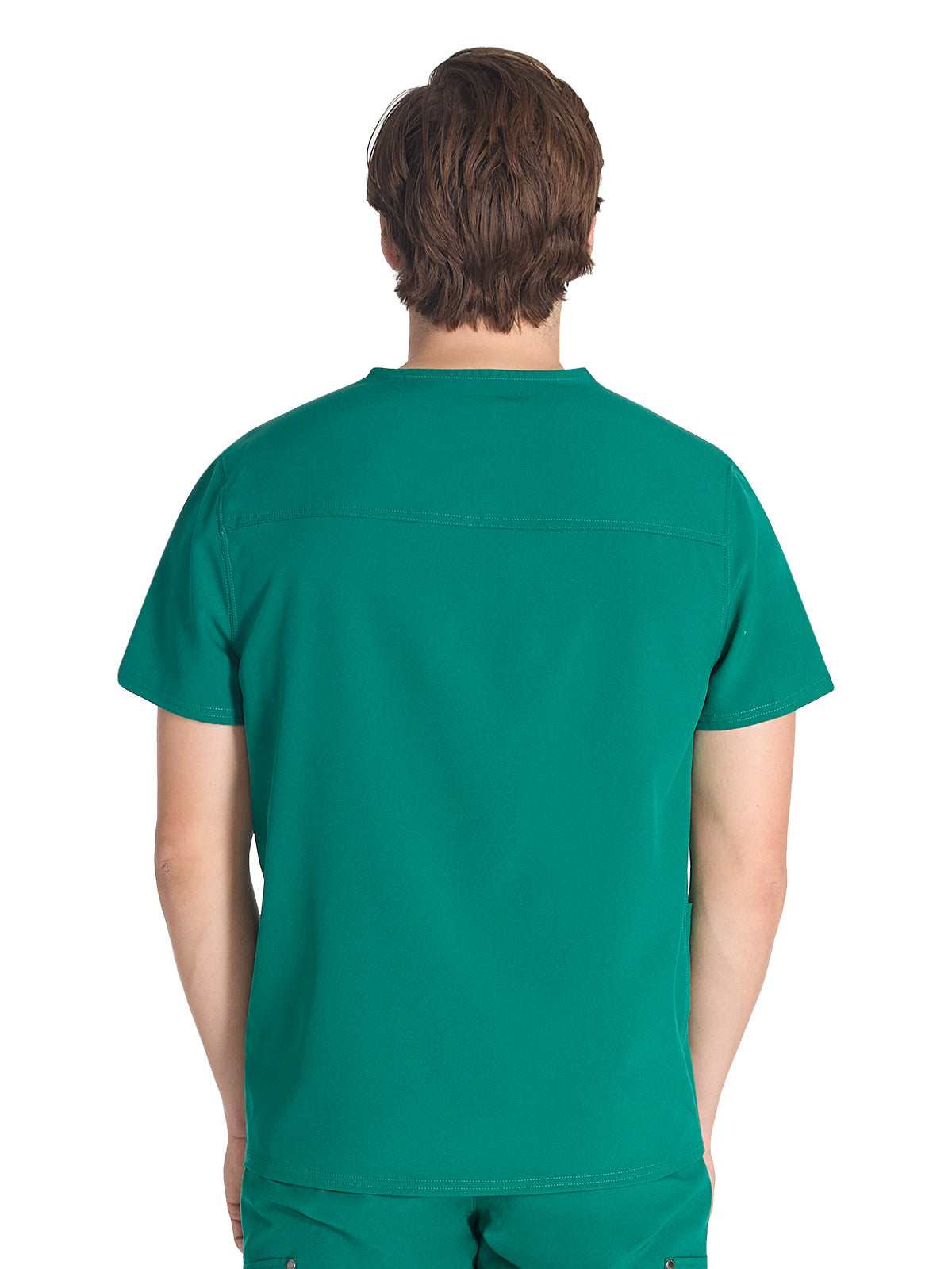 Men's 3-Pocket V-Neck Scrub Top - DK677 - Hunter Green