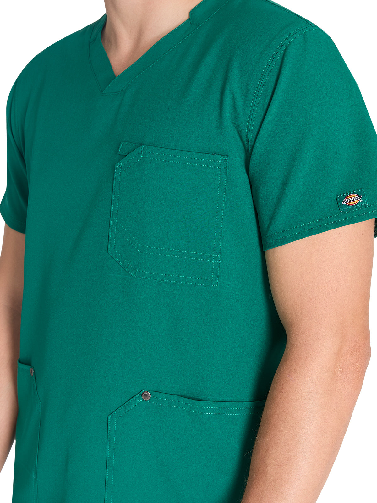 Men's 3-Pocket V-Neck Scrub Top - DK677 - Hunter Green