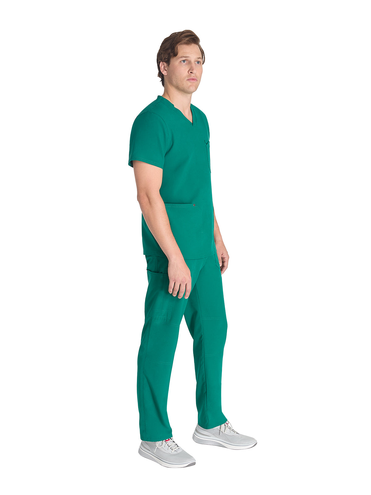 Men's 3-Pocket V-Neck Scrub Top - DK677 - Hunter Green