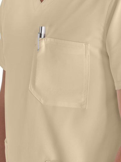 Men's 3-Pocket V-Neck Top - DK677 - Khaki