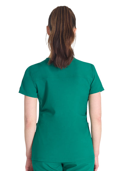 Women's 4-Pocket V-Neck Scrub Top - DK678 - Hunter Green