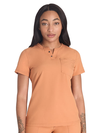 Women's 1-Pocket Henley Top - DK681 - Ginger Glow