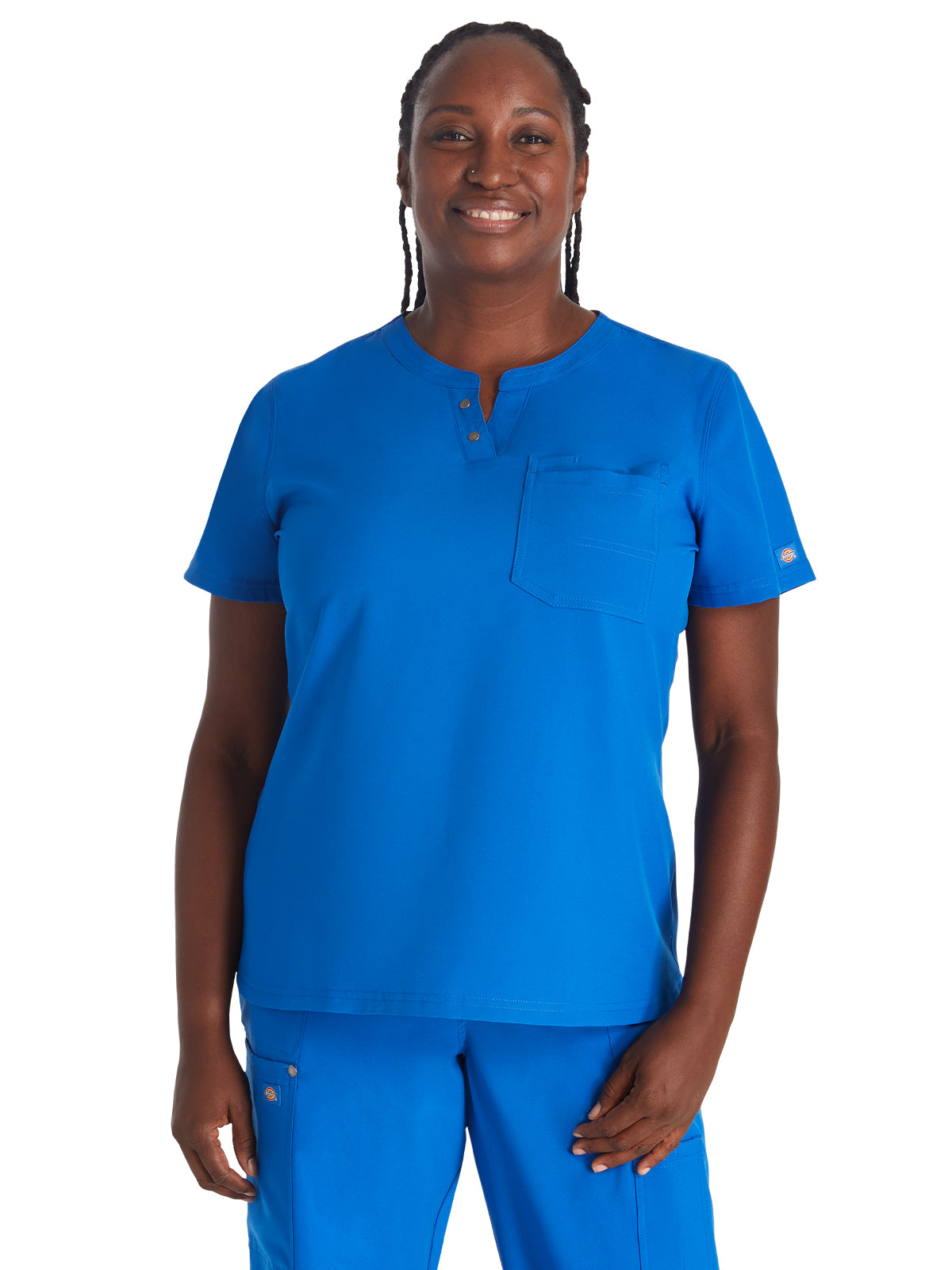 Women's 1-Pocket Henley Top - DK681 - Royal