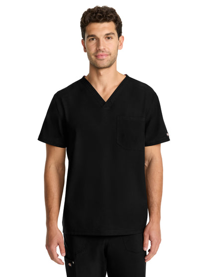 Men's 2-Pocket V-Neck Top - DK693 - Black