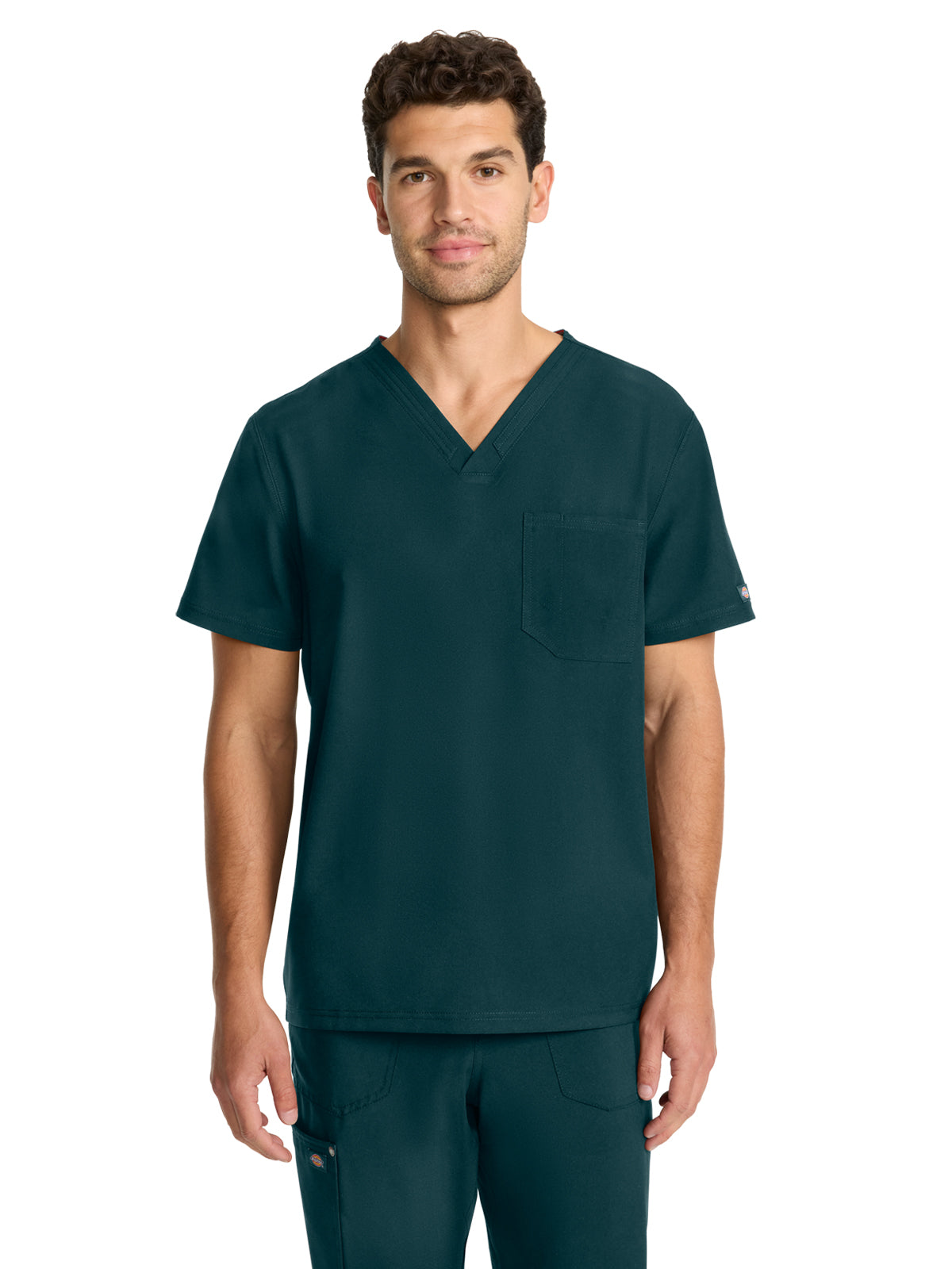 Men's 2-Pocket V-Neck Top - DK693 - Caribbean Blue