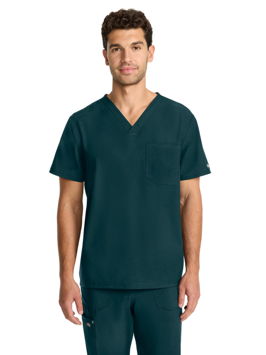 Men's 2-Pocket V-Neck Top - DK693 - Caribbean Blue